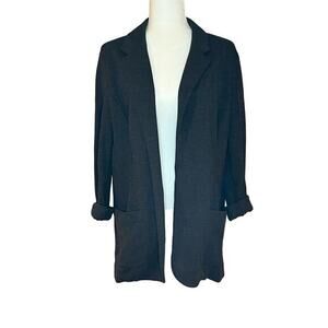 J.Jill Ponte Dark Gray Open Front Cardigan‎ Jacket Women’s Large Petite (c-65)
